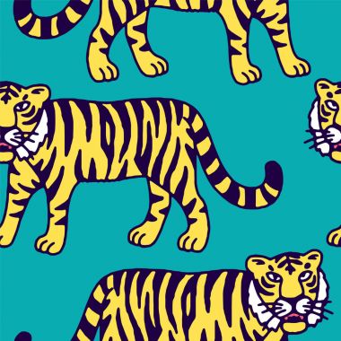 kükreyen sevimli kaplan karikatür