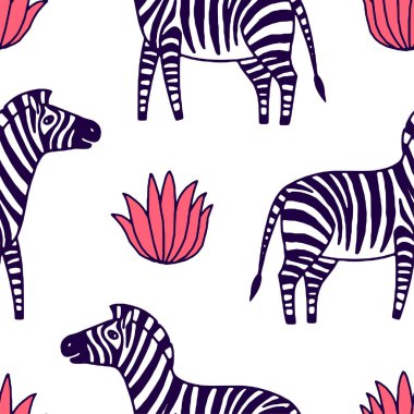siyah ve beyaz zebra illüstrasyon vektör