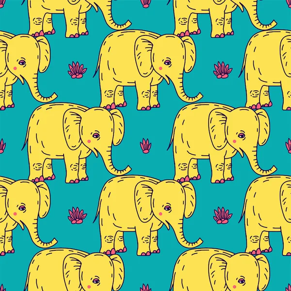 可爱的大象卡通片 — 图库矢量图片
