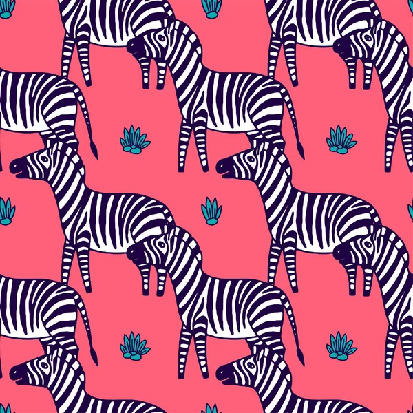 Zwarte en witte zebra vector illustratie — Stockvector