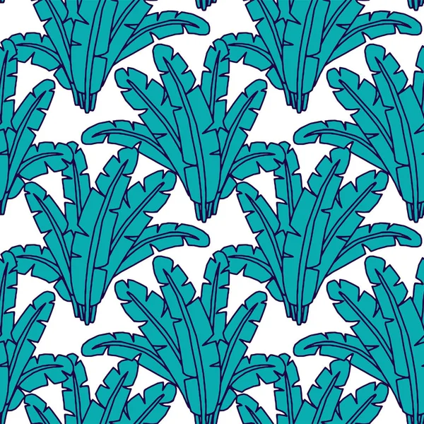 Forme sans couture des feuilles de palmiers de la jungle tropicale . — Image vectorielle