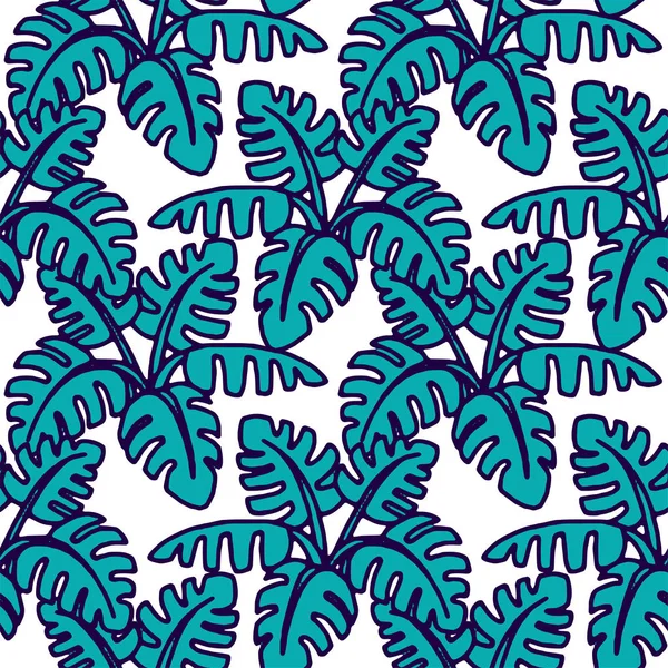 Naadloze tropische Jungle Palm Leaves patroon. — Stockvector