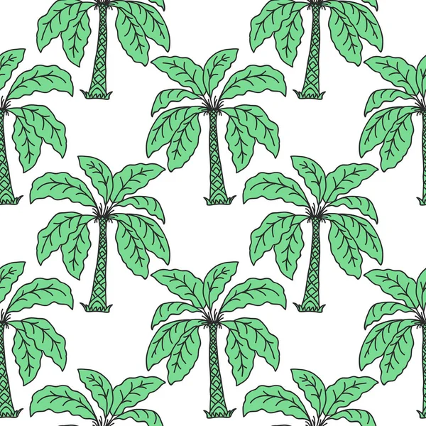 Nahtlose tropische Dschungelpalmenblätter. — Stockvektor