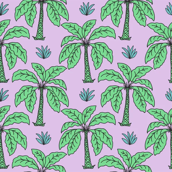 Naadloze tropische Jungle Palm Leaves patroon. — Stockvector