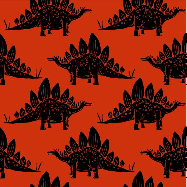 Conjunto de vectores siluetas de dinosaurio, ilustración animal — Vector de stock