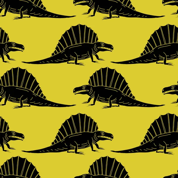 Vector set silhouettes of dinosaur,animal illustration — Stock Vector