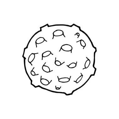 ay ve ay kraterler. Doodle stili