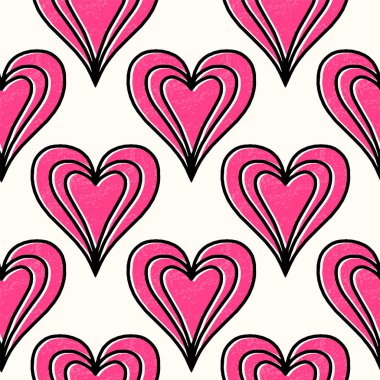 Elle çizilmiş kalpler. Sevgililer günü için tasarım öğeleri.