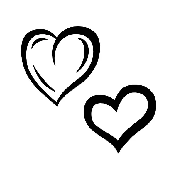 Hand getrokken harten. Designelementen voor de dag van de Valentijnskaart-s. — Stockvector