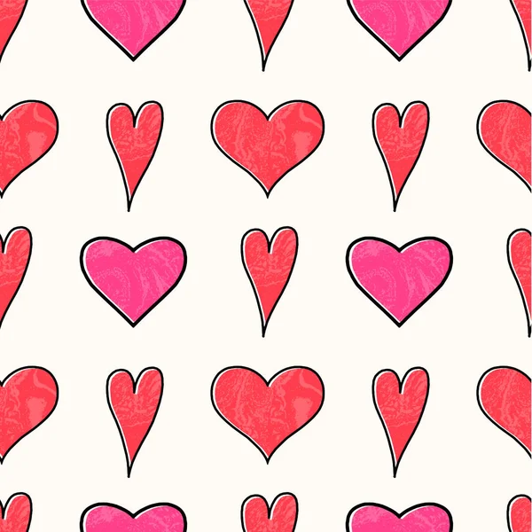 Coeurs dessinés à la main. Eléments de design pour la Saint Valentin . — Image vectorielle