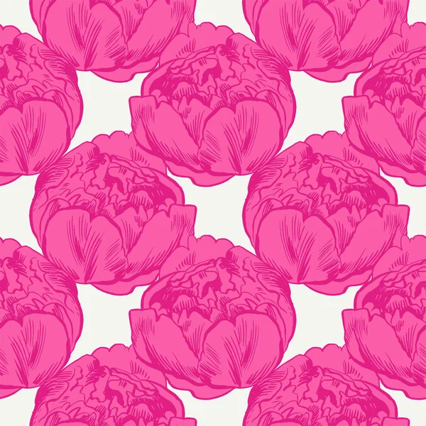 Hand-drawing peonies. Vector graphic flowers. Decorative background for cards, invitations. Template greeting card. — Stock Vector