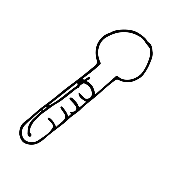 Illustration Stock Doodle Style Doodle Thème Médical Dessin Simple Thermomètre — Image vectorielle