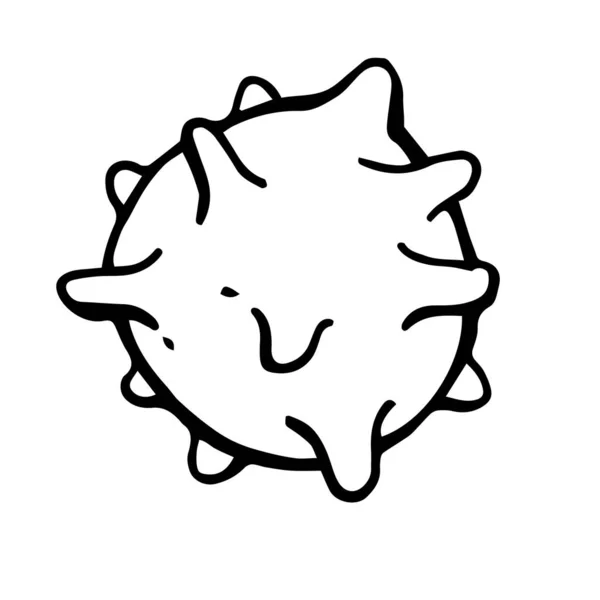 Dessin Vectoriel Illustration Stock Dans Style Doodle Virus Maladie Coronavirus — Image vectorielle