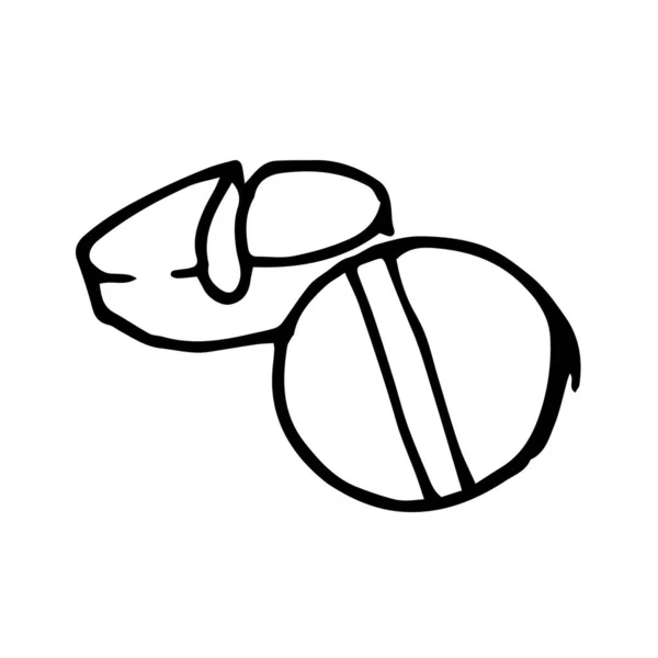 Desenho Ilustração Vetorial Estoque Estilo Doodle Medicamentos Comprimidos Isolados Fundo —  Vetores de Stock