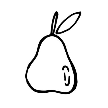 Stok vektör çizimi karalama stilinde. Bahçe meyvesi armudu. şirin armut simgesi