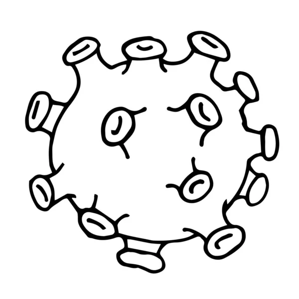 Doodle风格的向量表示股票向量 病毒的图像 Coronovirus 2019 Ncov Influenza Virus 感染的有趣象征 — 图库矢量图片