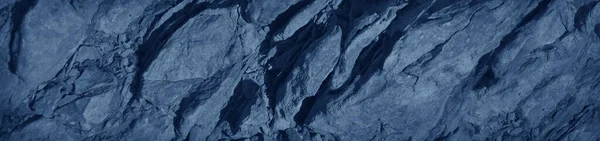 Fondo Piedra Azul Textura Roca Monocromática Tonificada Primer Plano Banner — Foto de Stock