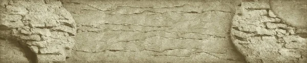 Světle Hnědé Kamenné Pozadí Stará Popraskaná Zeď Vlajka Grunge Sepia — Stock fotografie