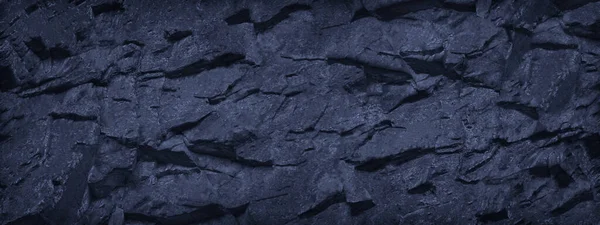 Fundo Azul Escuro Abstrato Textura Rocha Afiada Banner Com Textura — Fotografia de Stock