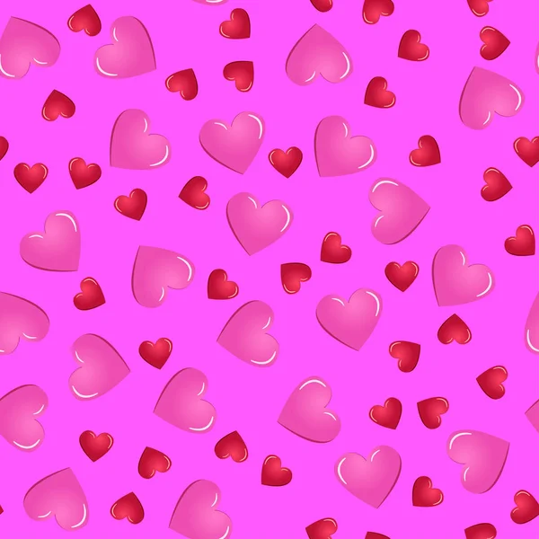Nahtloses Muster Mit Herzen Hintergrund Zum Valentinstag — Stockvektor