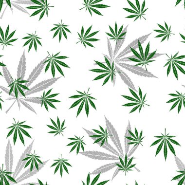 Kenevir yapraklı kusursuz vektör deseni.