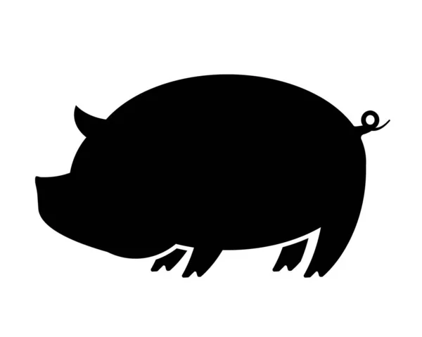 Schwein Silhouette Vektor Bild — Stockvektor