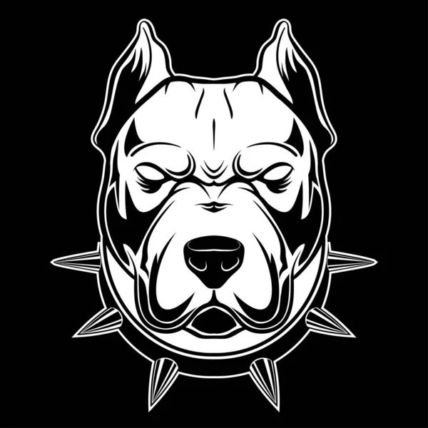 Pitbull Cravado Collar Vector — Vetor de Stock