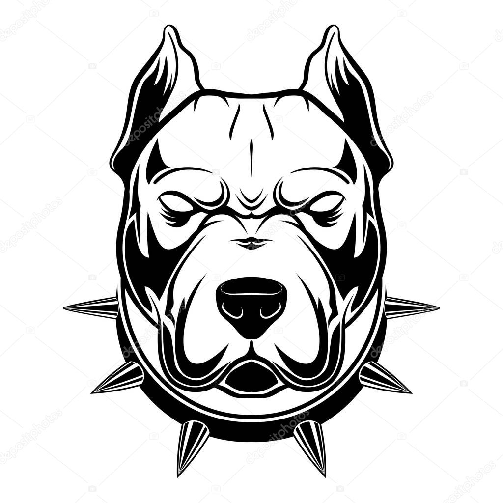 Pitbull Spiked Collar Vector