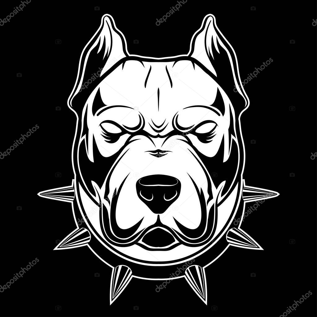 Pitbull Spiked Collar Vector