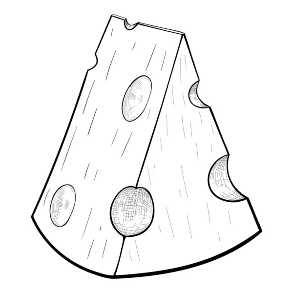 Dessin Vectoriel Fromage Triangle Fromage Sculpté Produit Écologique Propre — Image vectorielle