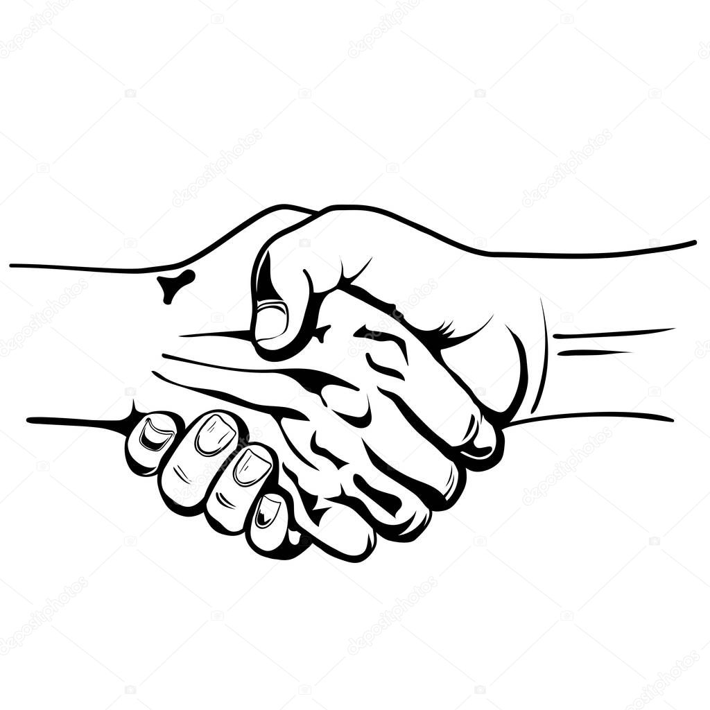 vector image of a handshake, greeting