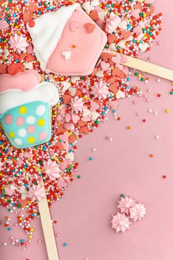 Pembe şekerli arkaplan