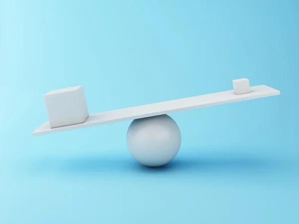 3D διαφόρων κύβους εξισορρόπηση σε μια τραμπάλα. — Φωτογραφία Αρχείου