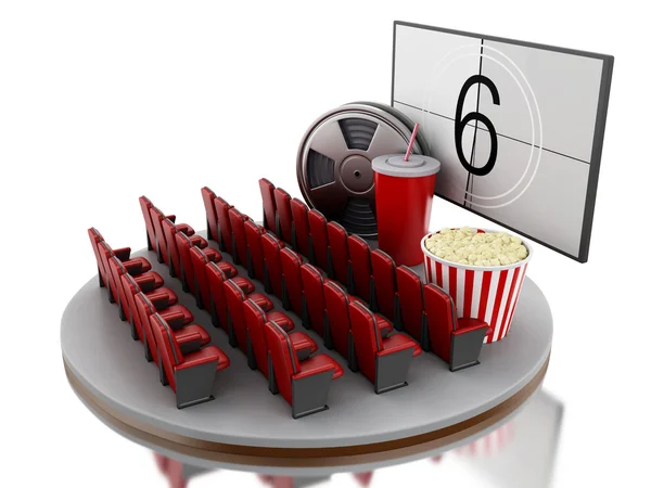 3d Cinema movie theater. — Stock Photo, Image