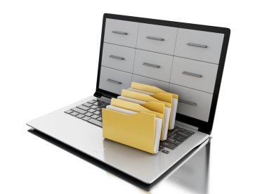 3D dosyaları ve klasörleri laptop