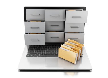3D dosyaları ve klasörleri laptop