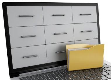 3D dosyaları ve klasörleri laptop