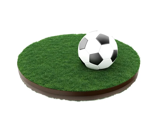 3d Soccer ball in field. — Stockfoto