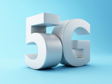 3D 5g radyo teknoloji işareti. 
