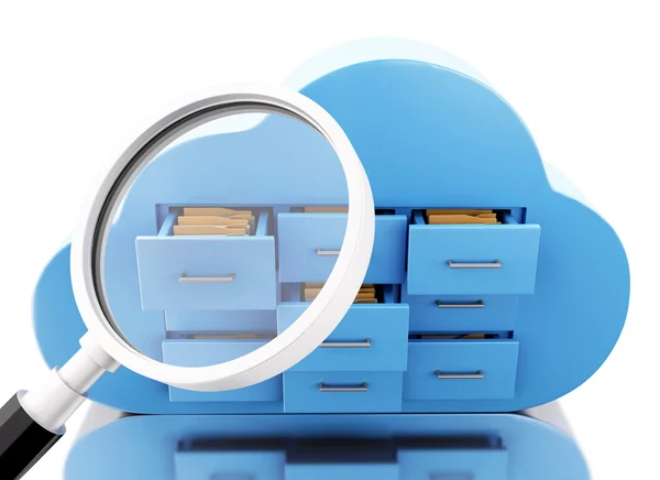 3d File storage in cloud. Cloud computing concept. — Stock Photo, Image