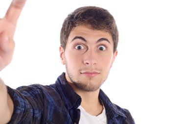 Adam selfie çekiyor..