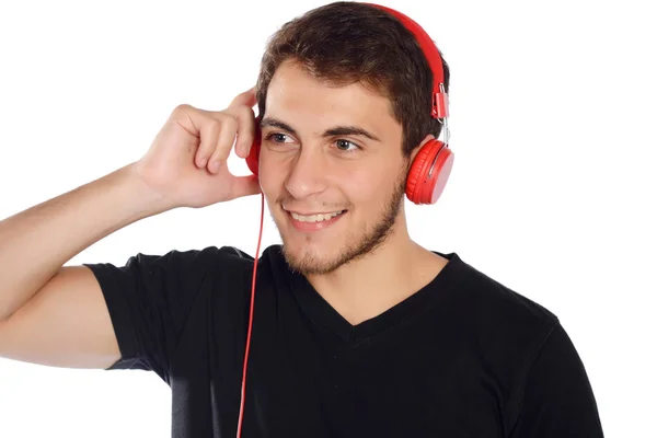 Man die naar muziek luistert. — Stockfoto