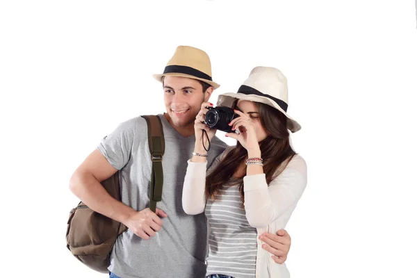 Couple on a trip. — Stock Photo, Image