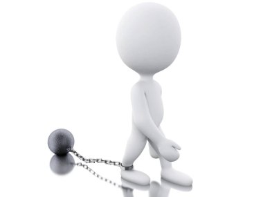 3D Punished ceza demir top ile bağlı.