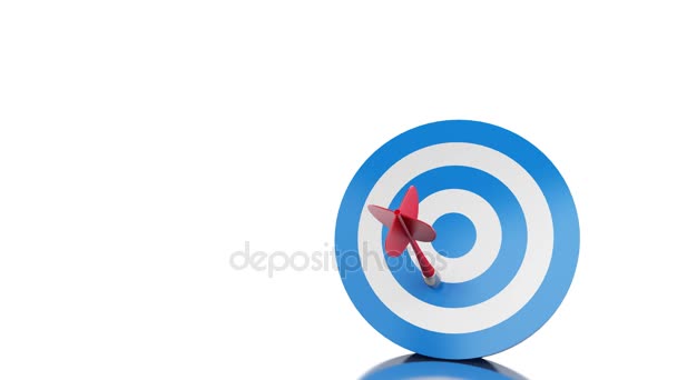 3D šipky zásahu cíle. Úspěšný koncept. — Stock video