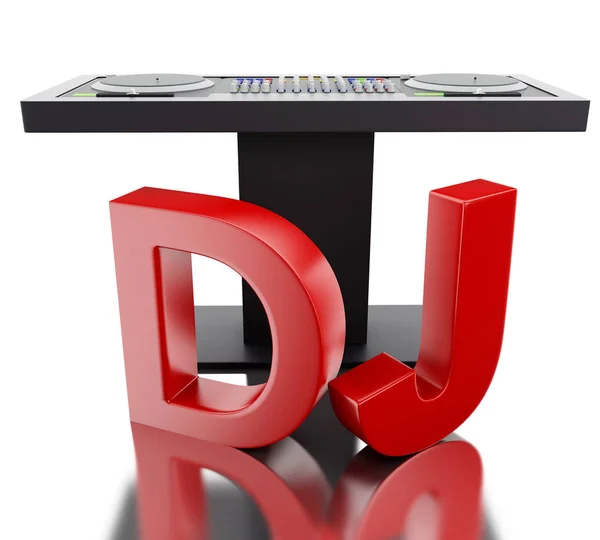 3d Disc jockey mixer. — Stock Photo, Image