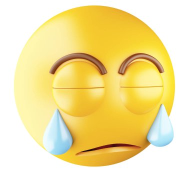 3D üzgün emoji ağlıyor.