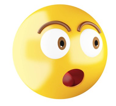3D Emoji simgesi sürpriz.