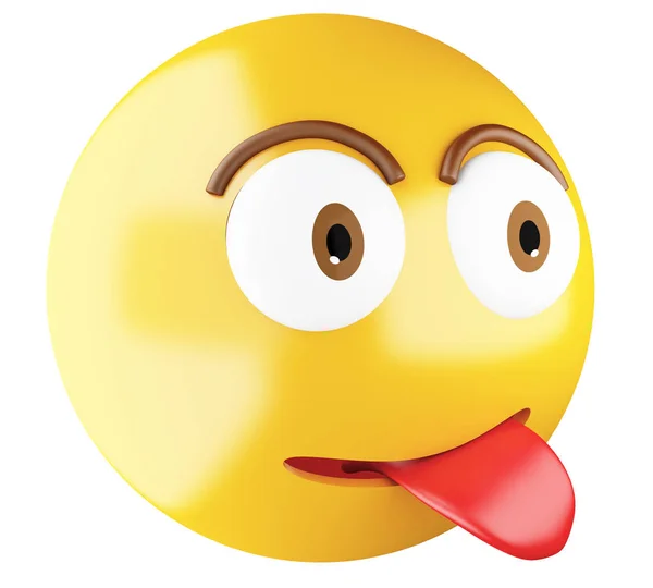 3D Emoji icon with tongue out. — Stock Photo, Image