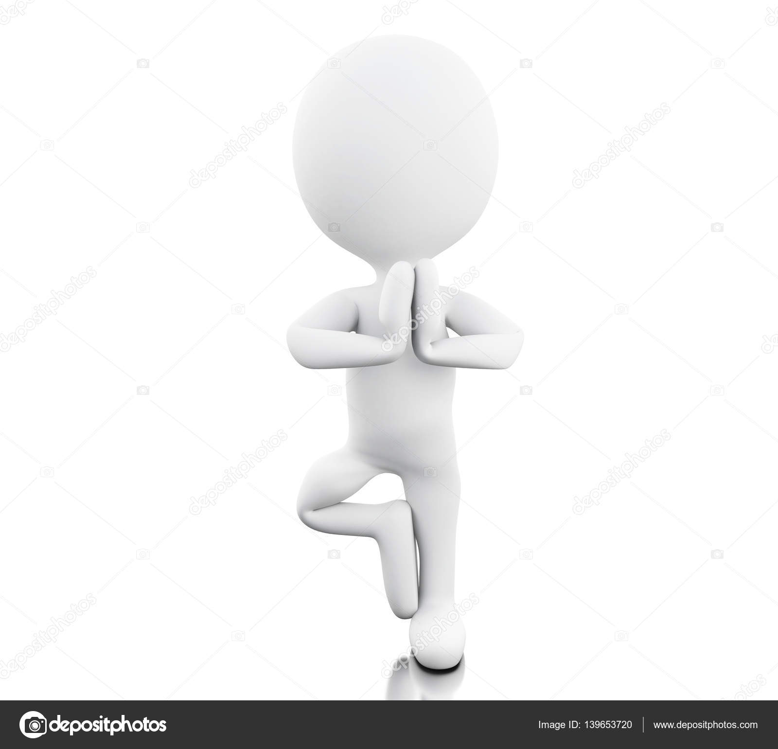 3d Withe personas haciendo ejercicio de yoga — Foto de stock #139653720 ...